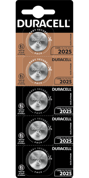Литиеви батерии DL2025 Duracell CR2025 - 3V - 5 батерии